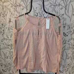 Lucky Brand Lace Sleeve Blouse | Size M | NWT